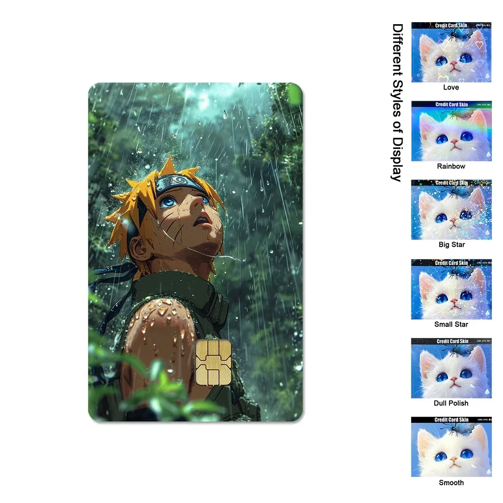 Anime Naruto naklejki na karty kredytowe Uchiha Sasuke Haruno Sakura Anime Ultra cienka naklejka skórka dekoracja prezent dla dziewczyny