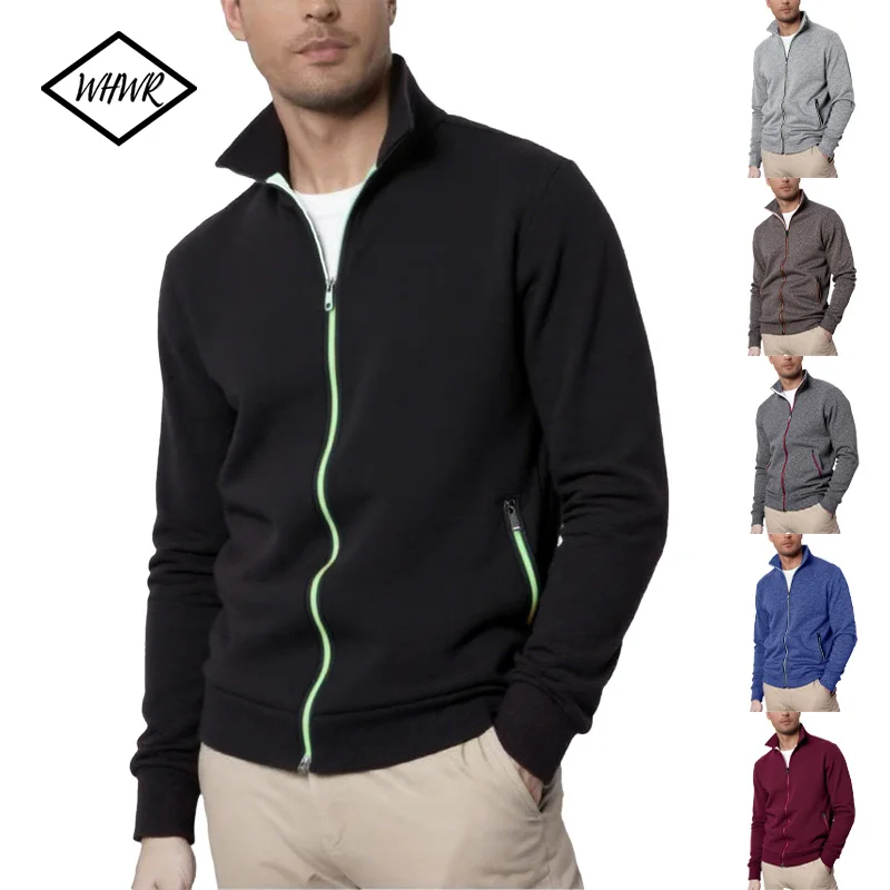 

Men Zipper Jackets Standing Collar Sweatshirt Outdoor Streetwear Casual Coat Long Sleeve Coats Men's Clothing S-3XL
