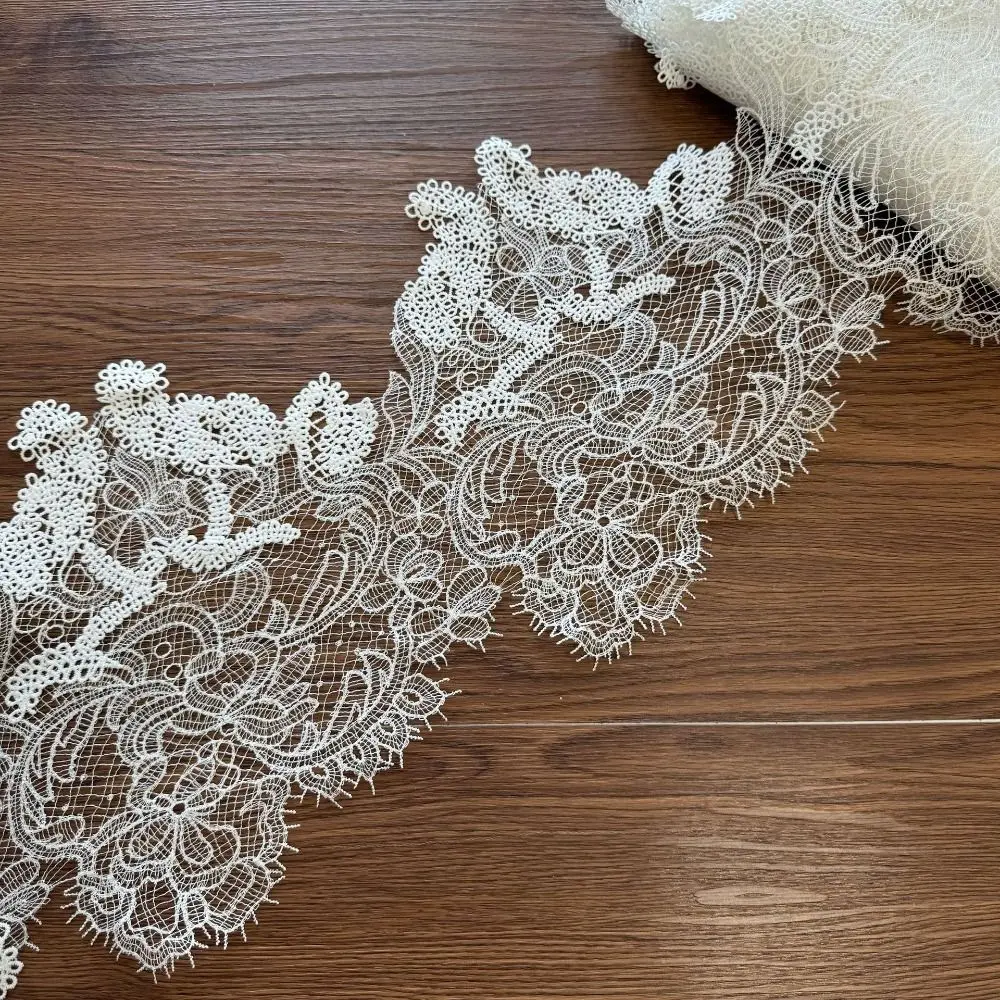 

1 Yard Embroidery Lace Handmade DIY Material Hollowed Out Lace Bearded Edge Sewing Material Fish Silk Lace Home Decor