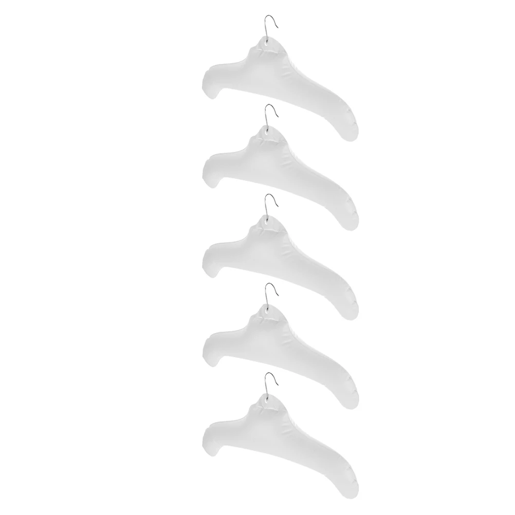 

5 Pcs Inflatable Hanger Plastic Coat Organizer Pvc Hanging Bag Hangers Travel Fabric Clothes Deflation Folding