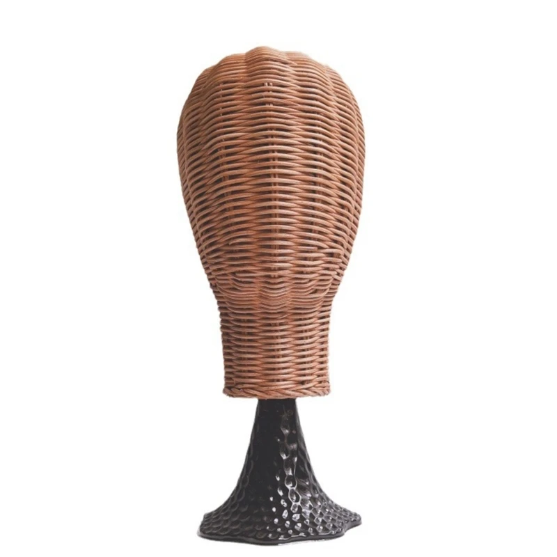 Portable Rattan Hat Stand Removable Black Base For Shop And Home Use