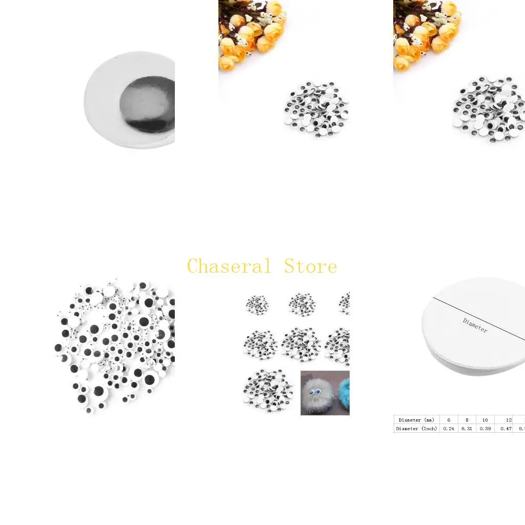 

E7CE 100PCS Wiggly Wobbly Googly Eyes Self-adhesive Scrapbooking Crafts