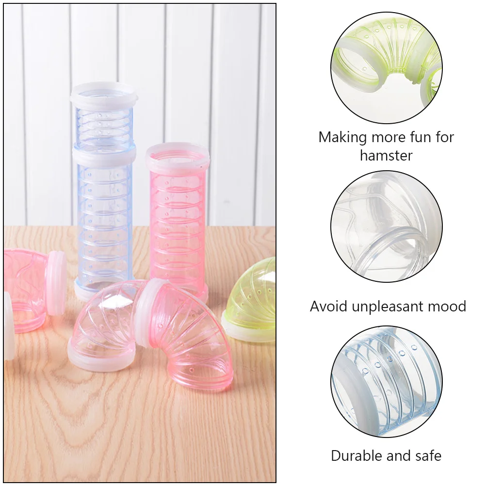 

4Pcs Hamster Maze Pipes External Cage DIY Labyrinth Accessories Expand Tunnel Plaything DIY Maze Hamster