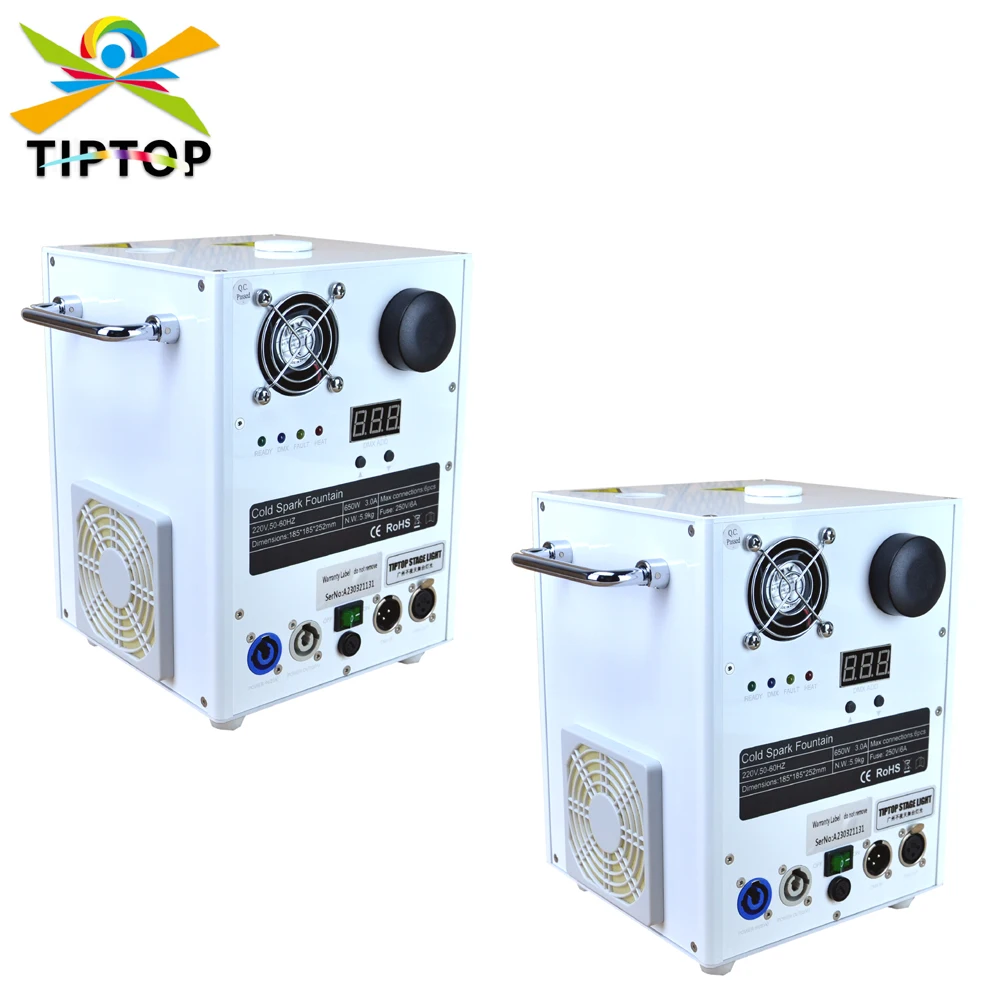2 Channel White Fountain Base Pyrotechnics Cold Wedding Machine Pyro Sparks Effect DMX Wireless Remote Control 650W High Power