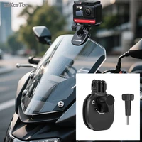 Soporte de Clip para parabrisas de motocicleta Go Pro 13 12 11 10 9 8 7 DJI OSMO 360 Action 4 5 Pro Insta 360 X5 X4 Go 3S ACE Pro 2 Cámara