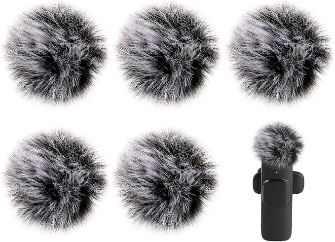 5 Packs Lavalier Microphone Wind Screen Furry Muffs, Mini Furry Mic Cover Noise Reduction Outdoor Furrys Windscreen for Mini MIC