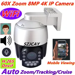 8MP 4K 60X Zoom IP Camera 5MP Speed Dome Auto Tracking telecamera PTZ Smart Home Outdoor Wireless WIFI Camera Monitor di sorveglianza