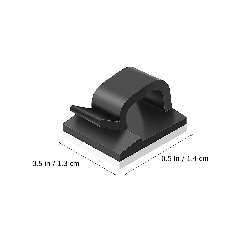 

50 Pcs Covers Wire Fixer Clips Self Adhesive Hook Cable Clamp Cord Black Plastic