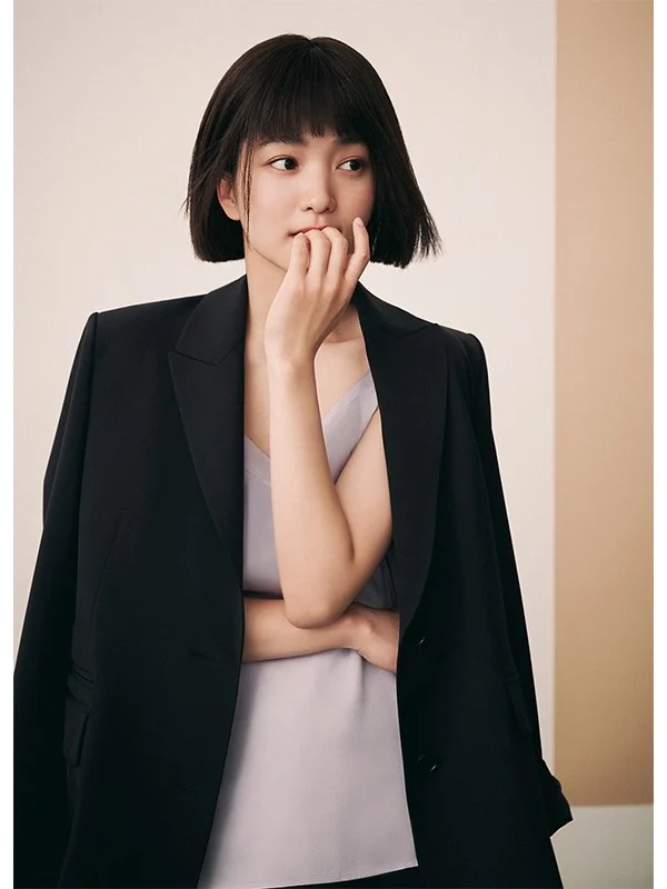 LemonITHome Spring Commute Simple Pure Color Women's Suit Jacket Elegant Style Long Sleeve Button Closure Standard Fit