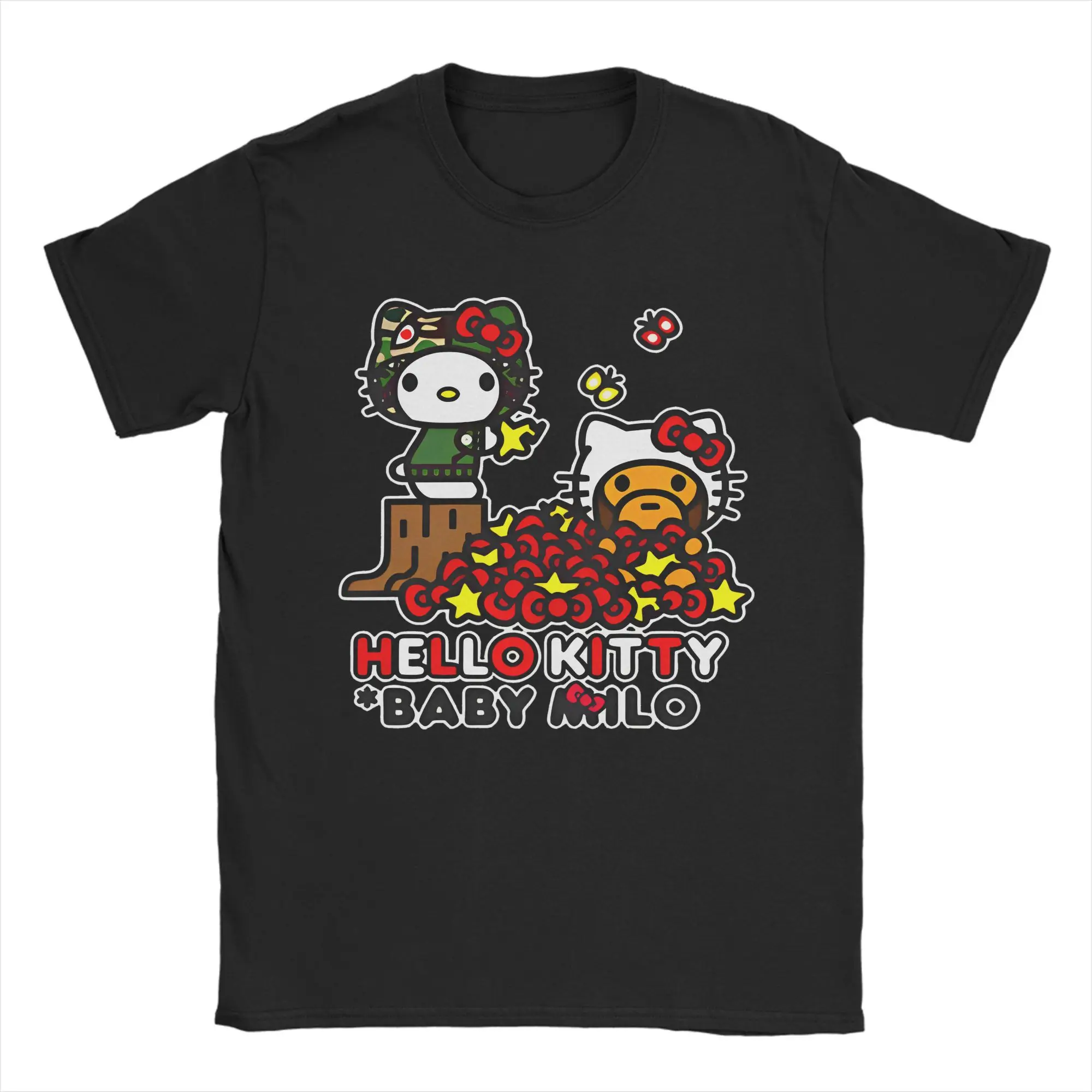 

Hello Kitty Men Women's T Shirts Casual Tees Short Sleeve O Neck T-Shirt Cotton Classic Clothes