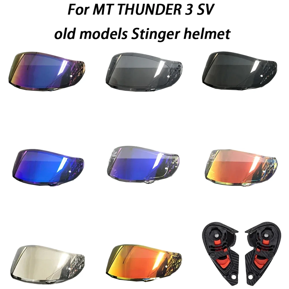 Motorcycle Helmet Visor goggles plating silver red Replacement Lens For MT THUNDER 3 SV old models Stinger helmet Visor