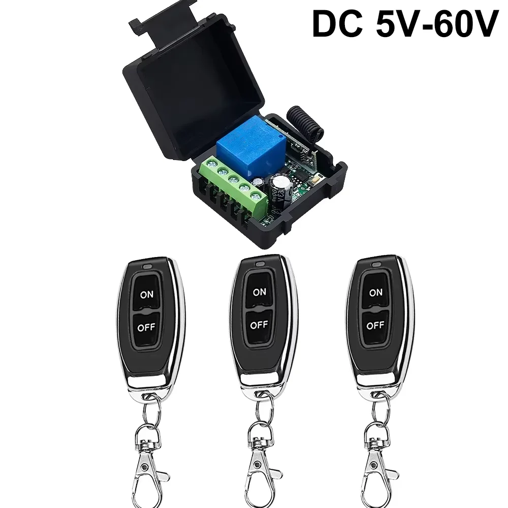 QIACHIP 433MHz Bezprzewodowy Pilot Zdalnego Sterowania Przełącznik Stykowy Moduł Przekaźnika RF DC 5V 12V 24V 48V 60V Piloty Zdalnego Sterowania Bramy Drzwi Światło