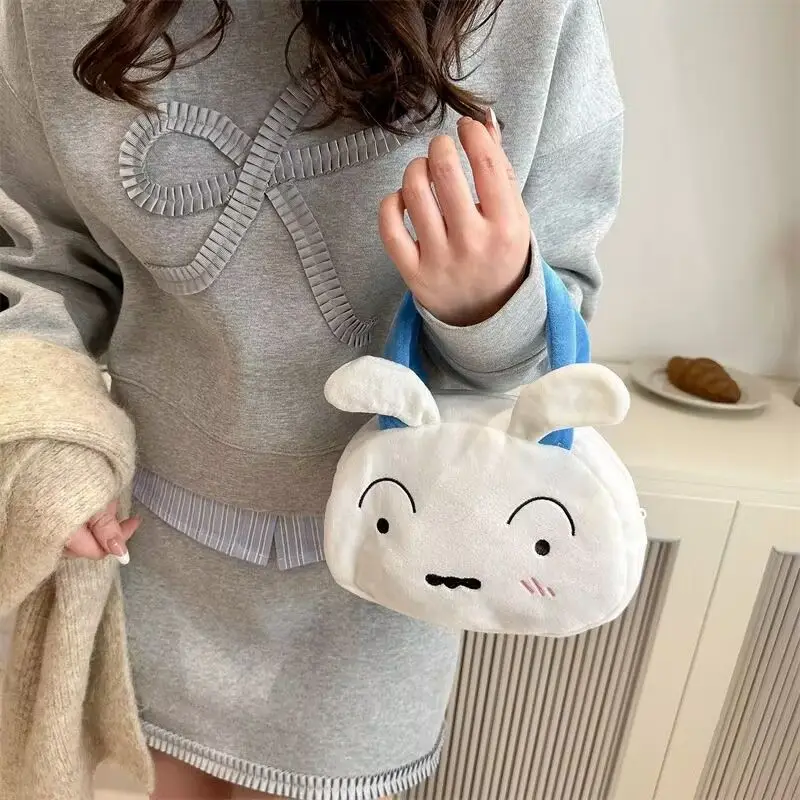 Crayon Shin-chan Plush Handbag Cute Cartoon Crossbody Bag Large Capacity Storage Bag Convenient Makeup Bag Fun Gift for Friends view 6