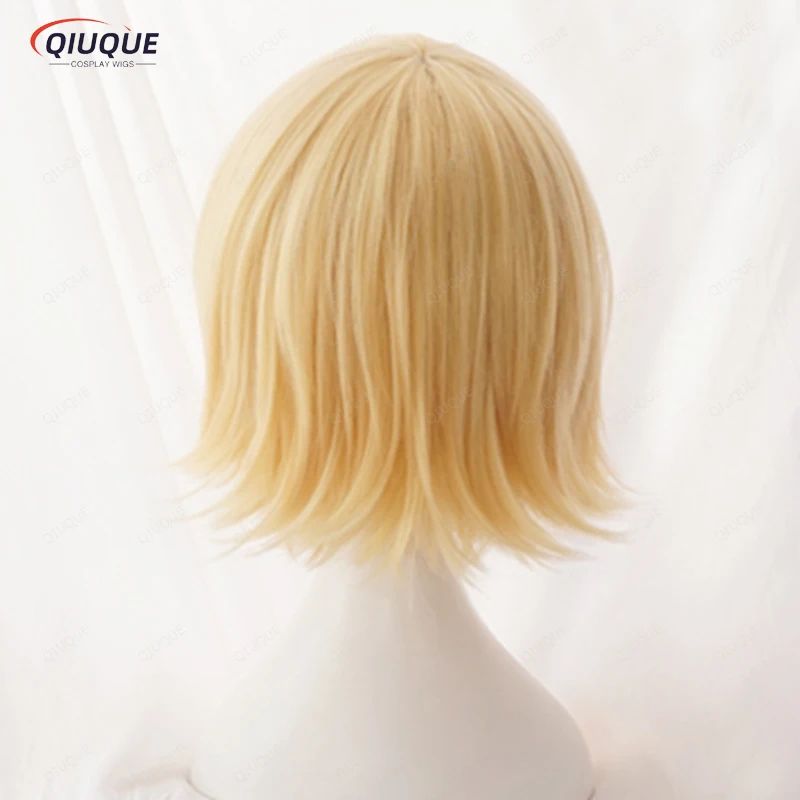 Anime Rin / Len Wigs Short Blonde Heat Resistant Synthetic Hair Cosplay Wig + Wig Cap