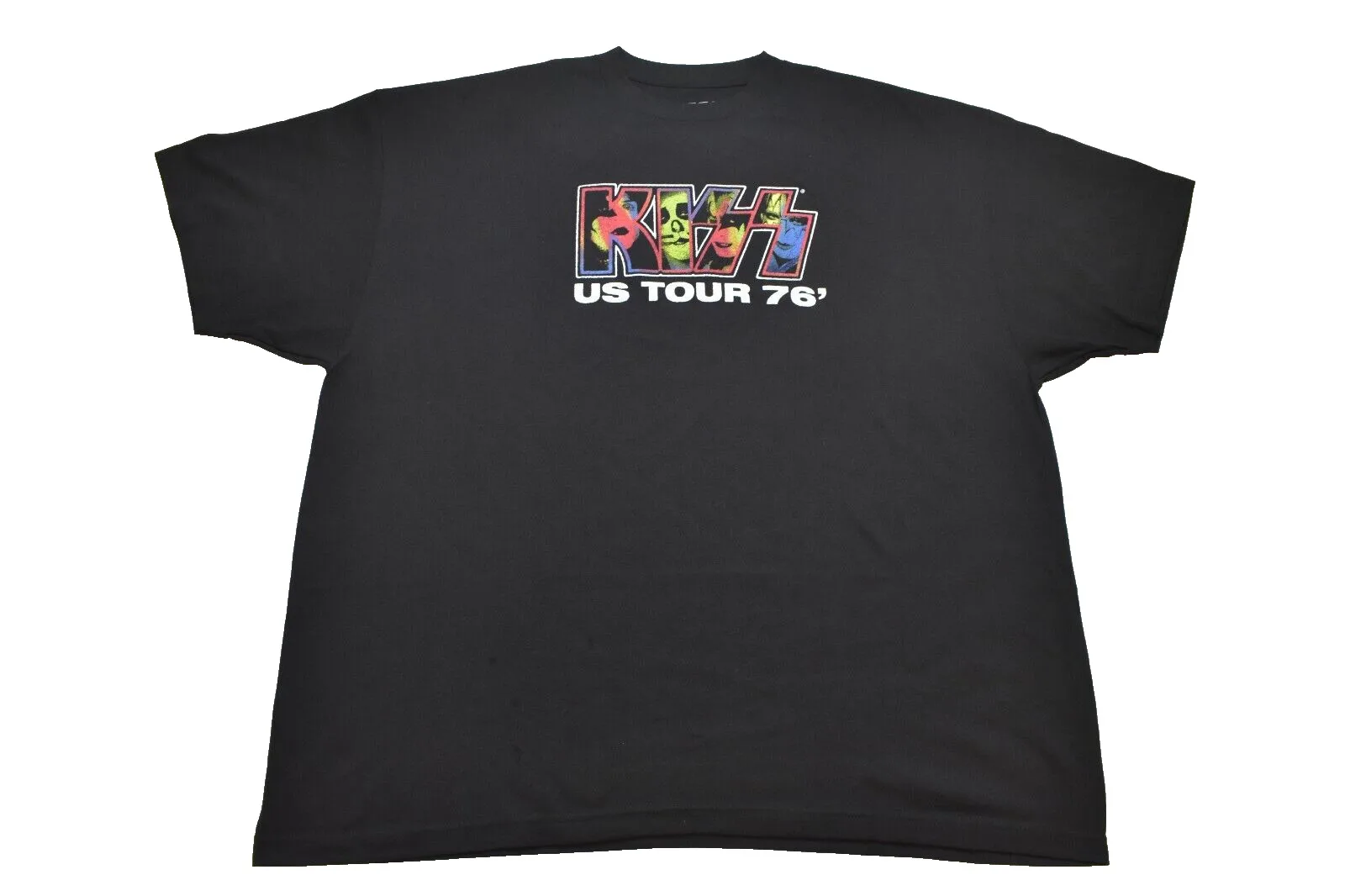 

Мужская футболка Kiss World Tour, черная футболка с нарисованным лицом, 76 дюймов, 4Xl