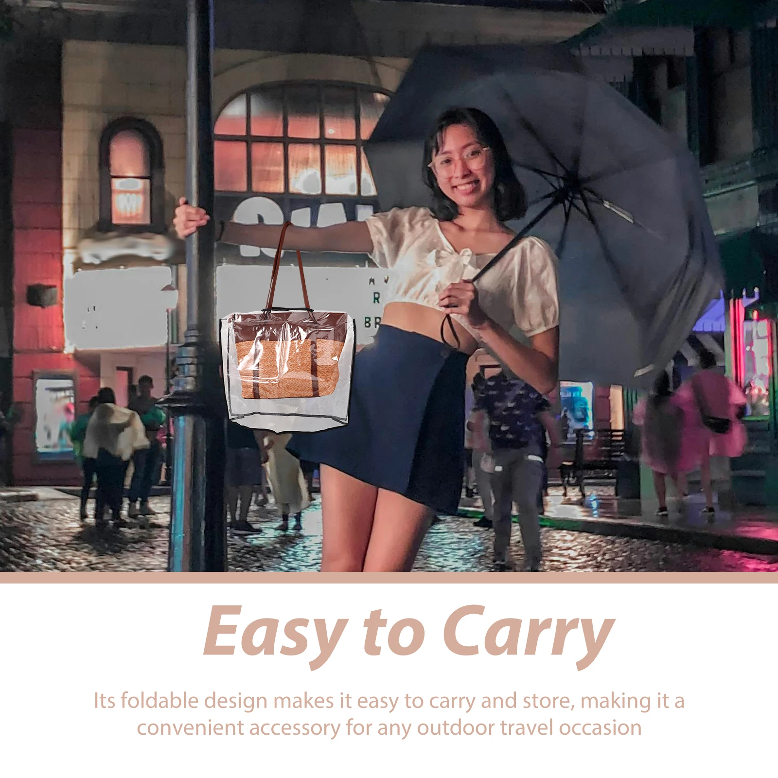 

Waterproof Tote Raincoat Raincoat Handbag Accessory Outdoor Travel Bag Protector PVC Shield Handbag Rain Cover