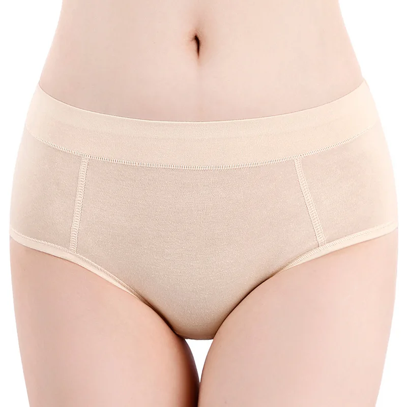 Culotte Menstruelle en Coton pour Femme, Sous-Vêtement Féminin de Taille Moyenne, Lingerie Respirante, Caleçon Basique