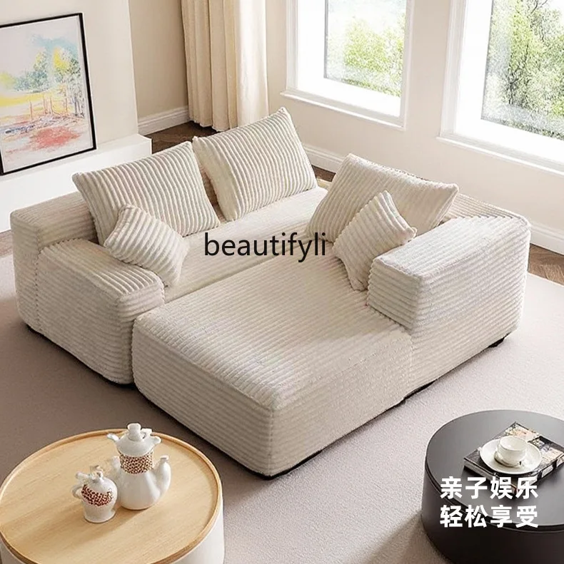 

Corduroy Fabric Free Combination Tofu Block Frameless Compression Spring Boneless Sofa Compression One-piece Molded Sofa