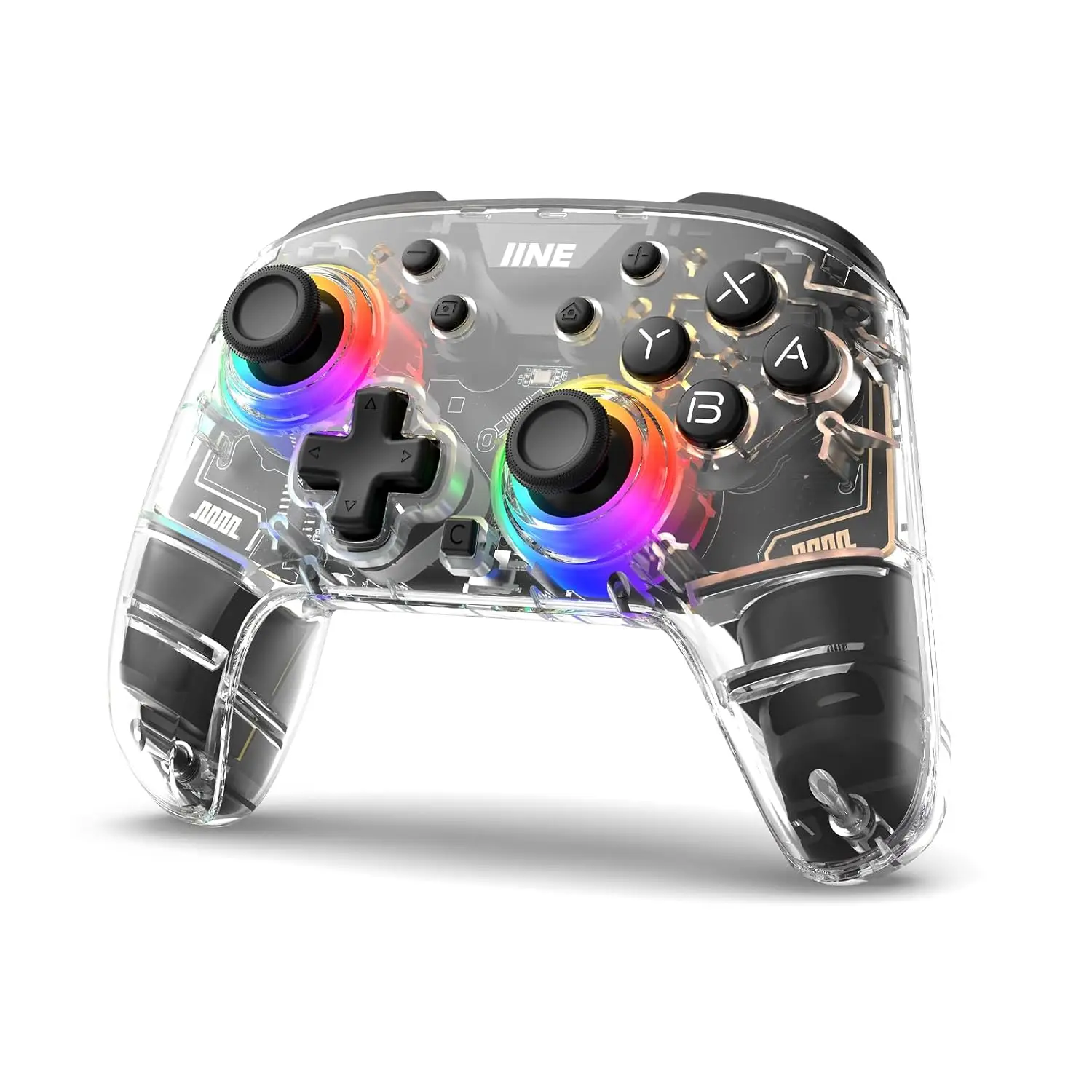 Theia Clear Pro Gaming Controller for Switch 2, Hall Effect RGB | 6-Axis Gyro, HD Rumble, Macro Buttons, 1000Hz Polling Rate