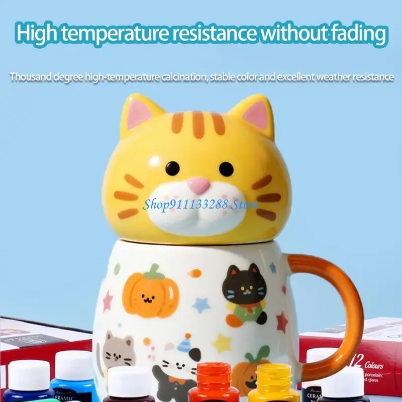 G88D 24 Shade Earthenware Painting Set Oven Bakeable Liquid Acrylics For DIY Projects
