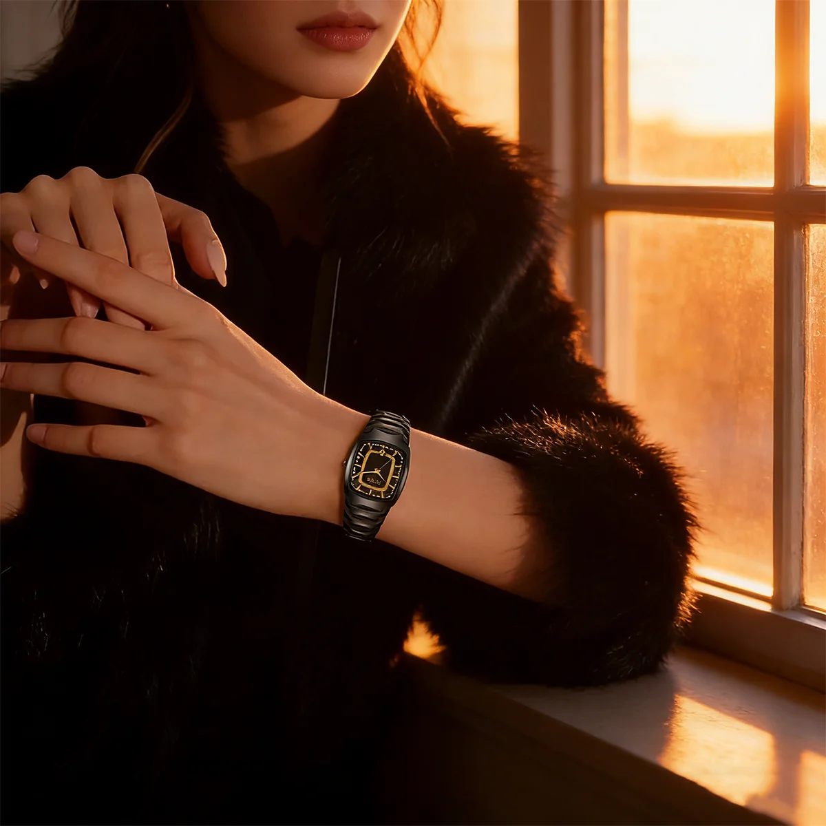 LIGE Black Elegant Women's Watches Waterproof Fashion Ladies Clock Creative Ceramic Strap Watches for Women Gifts Montre Femme