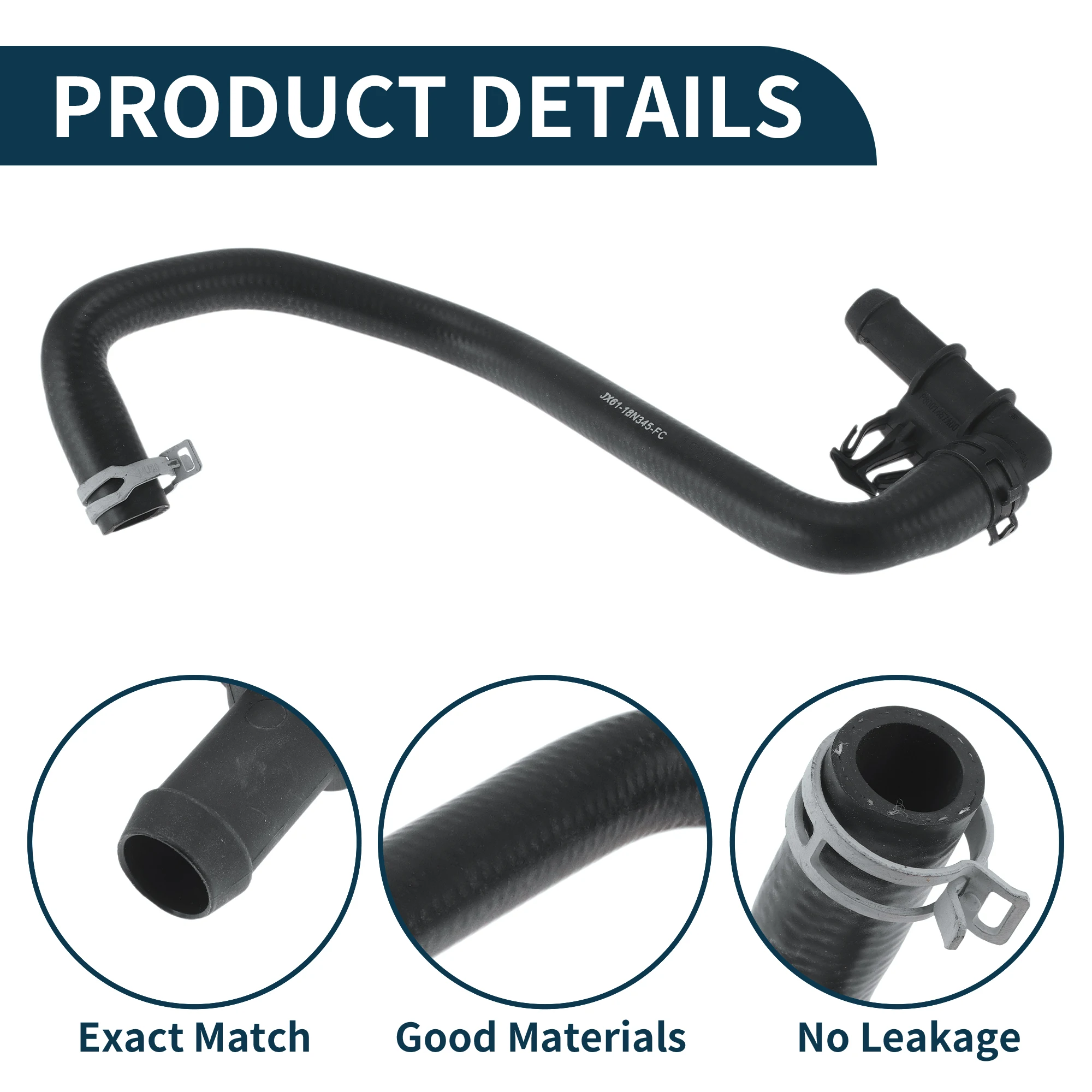 UXCELL خرطوم المبرد رقم JX6118N345FC لأنبوب المبرد المطاطي Ford Focus 1.0T 2018 #3