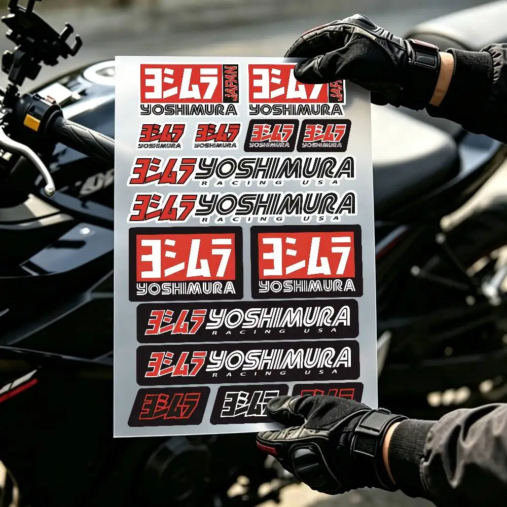 Japanese JDM Motor Racing Decor Stickers, Aggressive Bold Typography Graphic Decals for Motorcycle Helmet Car