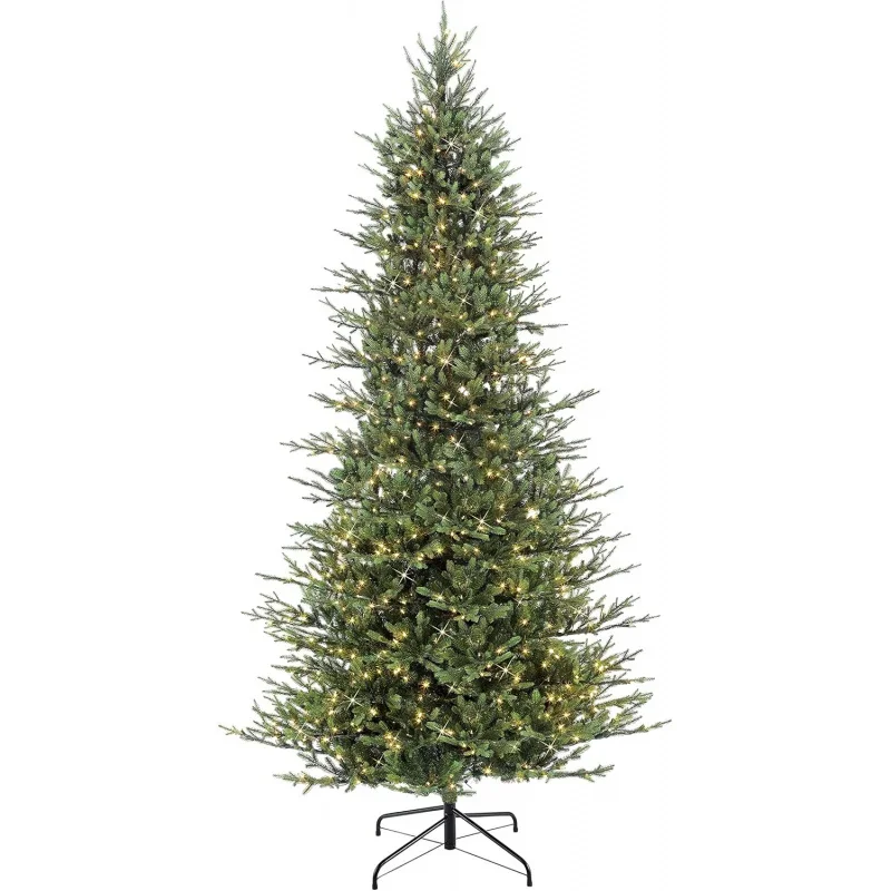 

10 ft Pre-Lit Slim Balsam Aritifical Fir Tree 6357 Tips 900 Clear Lights On/Off Foot Pedal Switch