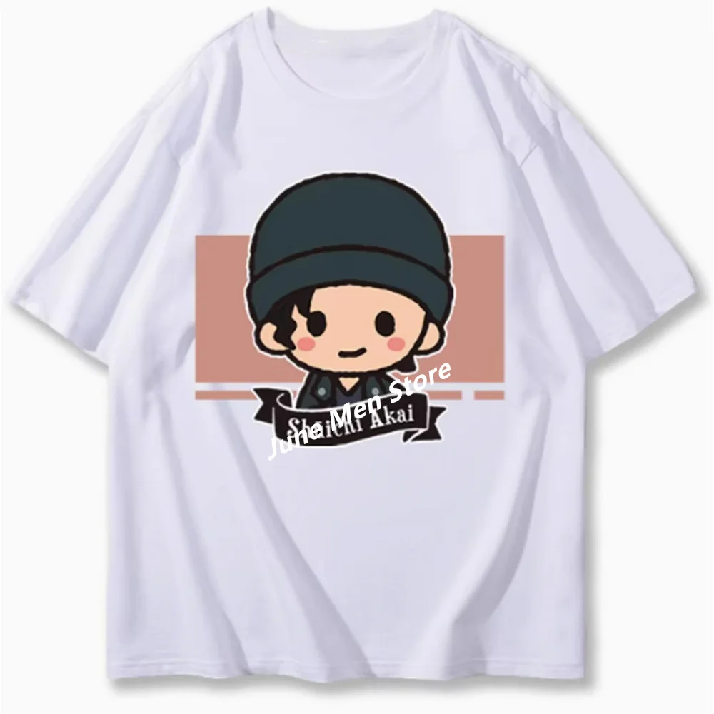 (Uniqlo) Famous Detective Conan Cute Head Shuichi Akai Printed Cotton Round Neck Short Sleeve T-Shirt Men And Women's Summer