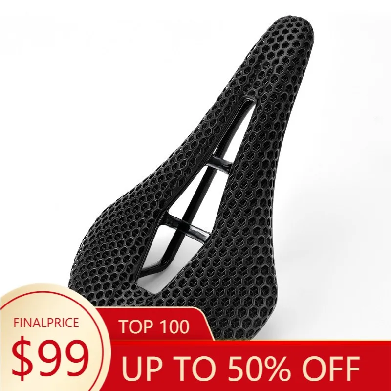 

High Quality Carbon Fiber 3D Printed Comfortable Bicycle Saddle Ultra-light Waterproof Breathable Carbon Fiber Seat Cushion
