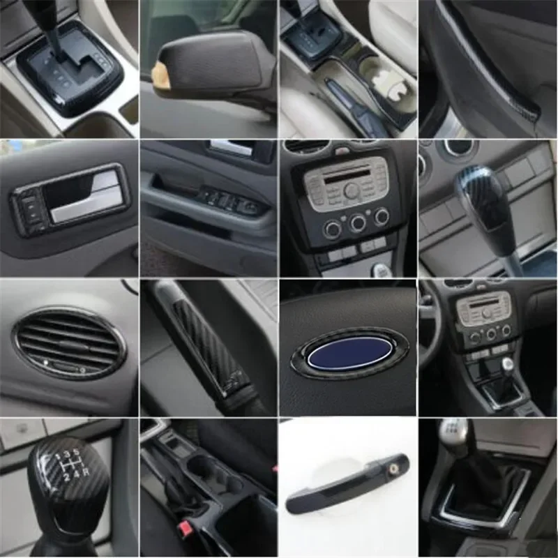 Akcesoria do stylizacji samochodów Zewnętrzne wnętrze Włókno węglowe Dekoracyjne wykończenie Naklejka Wykończenie obudowy Dla Ford Focus 2 mk2 2005-2008