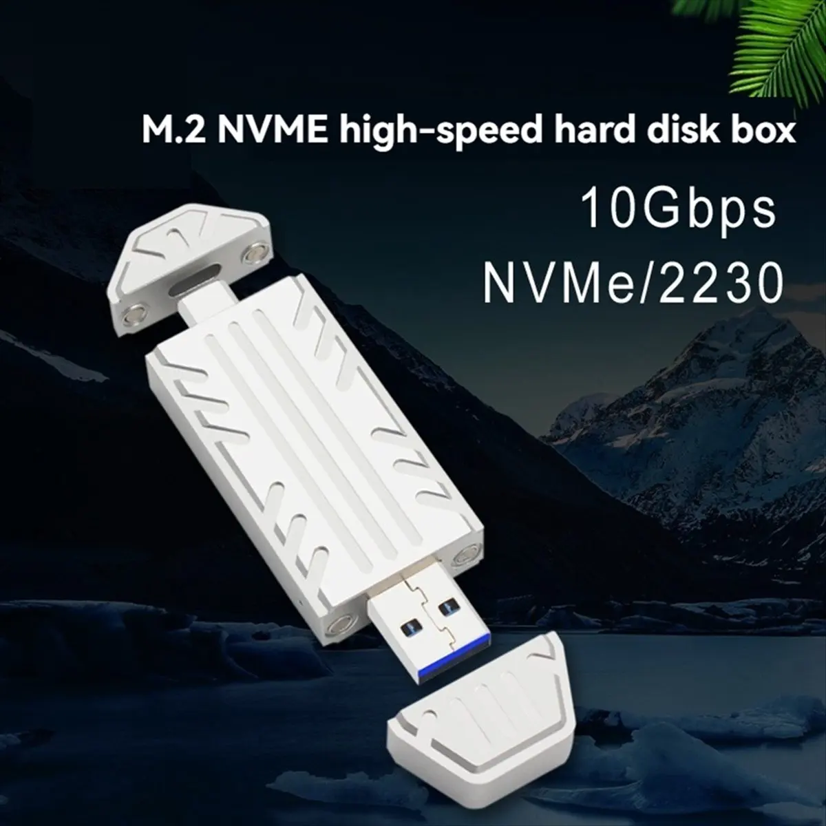 ABGZ M.2 NVME SSD Case External Enclosure USB 3.2 Gen2 10Gbps Type-A + Type-C M2 NVME Adapter Box Supports 2230 M.2 NVME SSD