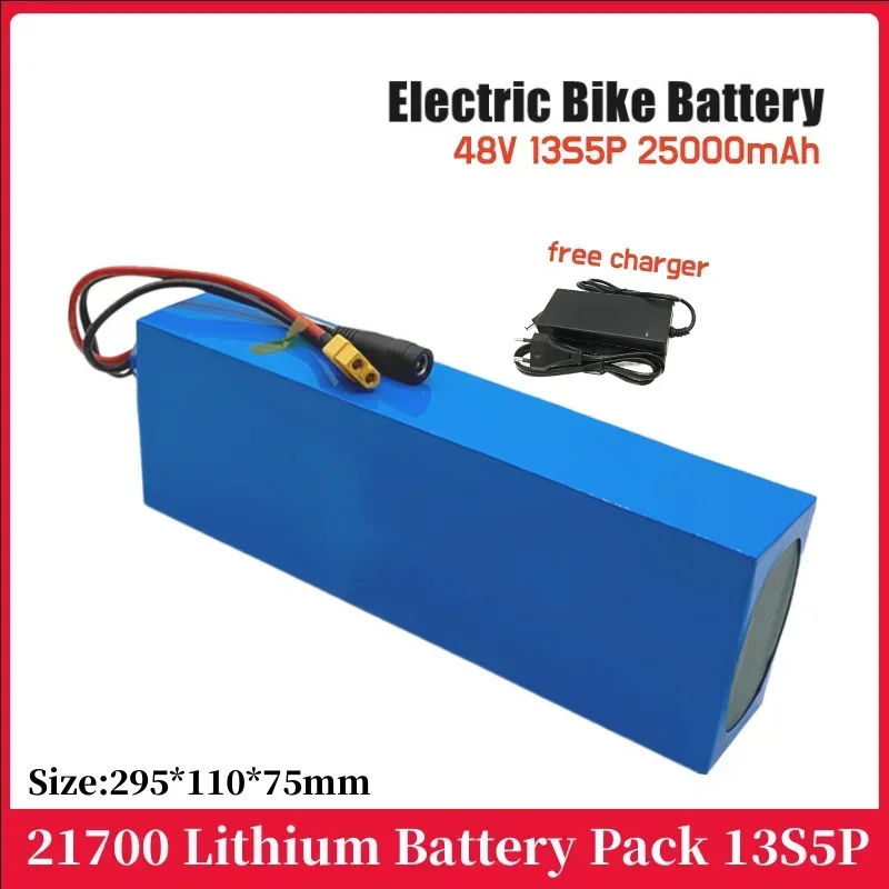 

48V 13S5P 21700 25AH Lithium Battery Pack 25000mAh Suitable for electric scooters, mountain bikes 250-1000W+charger