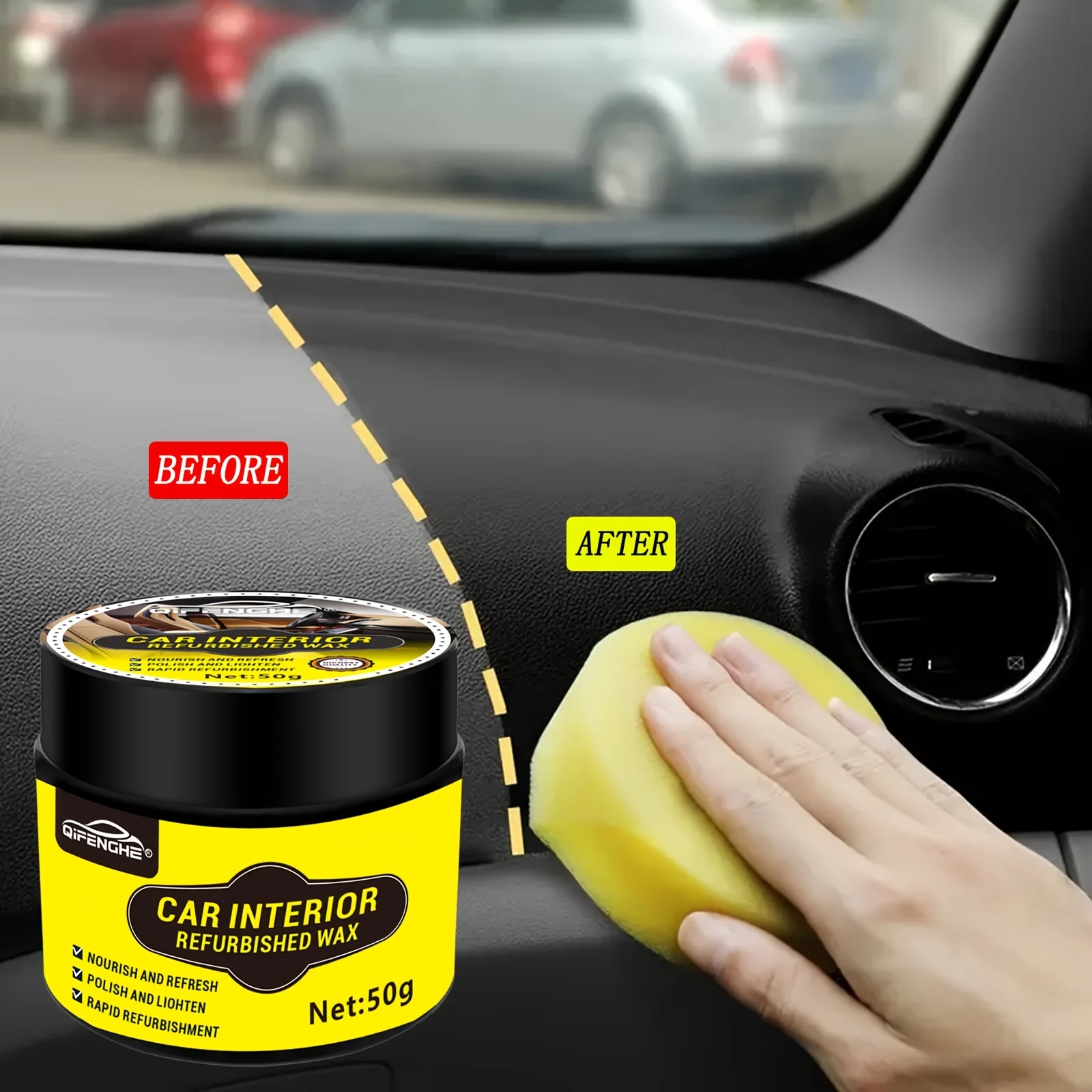 Pro Car Interior Renewal Wax – 5 Minuten UV-Verteidigungs- und Anti-Aging-Politur für mehrere Oberflächen