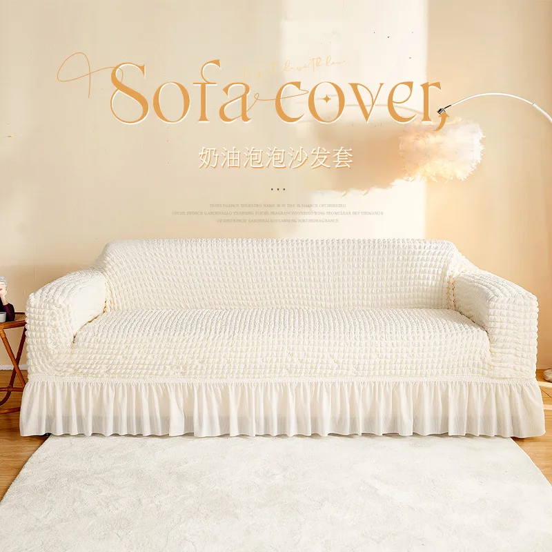 

Seersucker Sofa Cover Universal All-inclusive Universal Elastic Sofa Cushion Sofa Cover Four Seasons General Sofa Cover Cloth