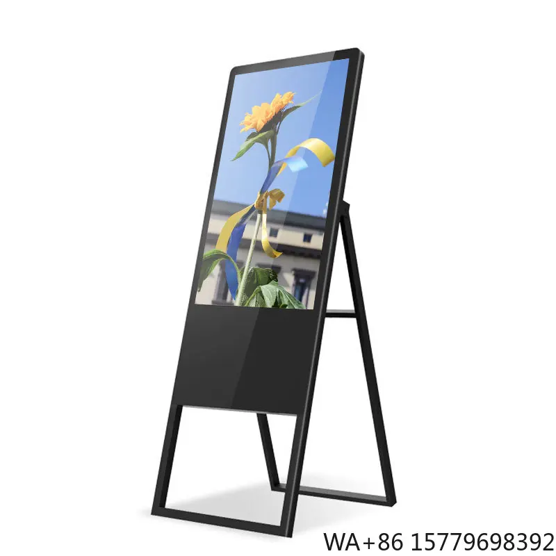 

LCD Portable Digital Poster Board Vertical Floor Standing Display Signage Ultra Slim Movable Portable Smart Screen