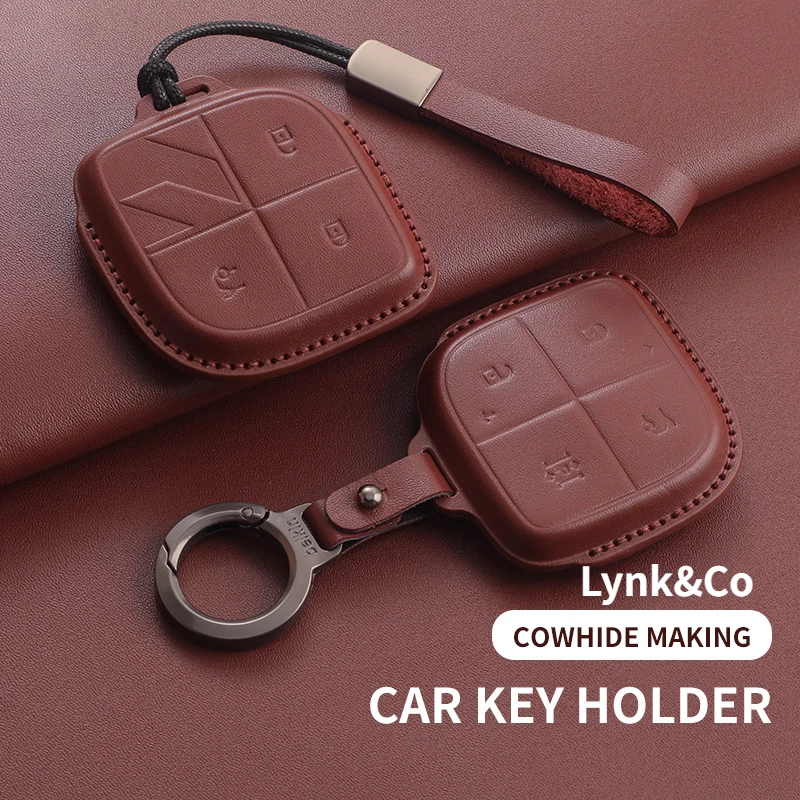 Leather Car Key Case Cover For Lynk&Co 01 05 09 02 Lynk Co 03 EM-F 06 Phev  LYNKCO 2025 Key Shell Car Accessories