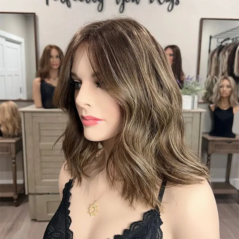 موجة قصيرة بوب 13x4 أومبير براون شقراء الاصطناعية HD الدانتيل شعر مستعار أمامي قبل قطعها شعري مع شعر الطفل 180% الكثافة شعر مستعار للمرأة #5