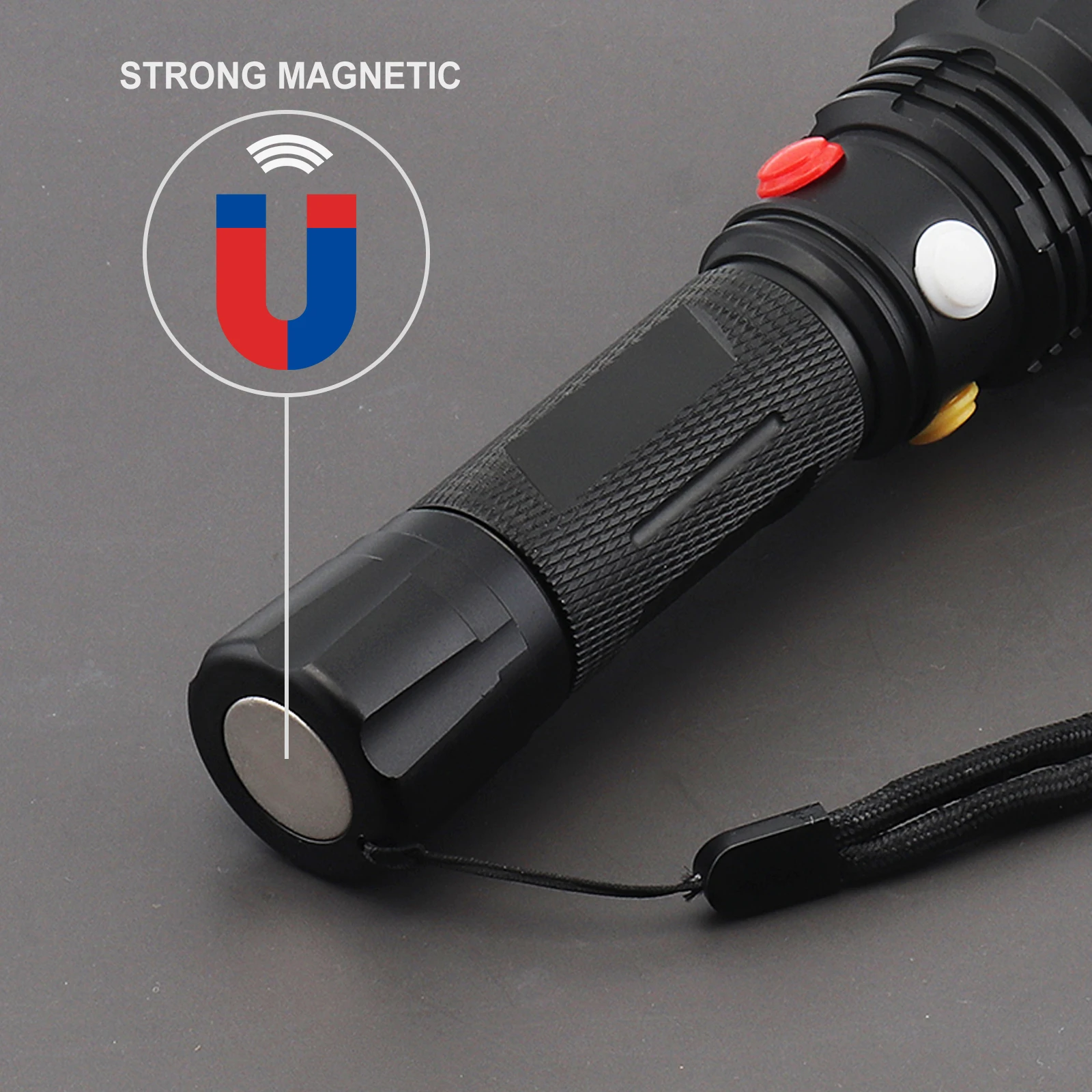 10W 1000LM Torch 4 Colors White / Red / Green / Yellow LED Tactical Flashlight for Camping/Hiking/Hunting with Rechargeable