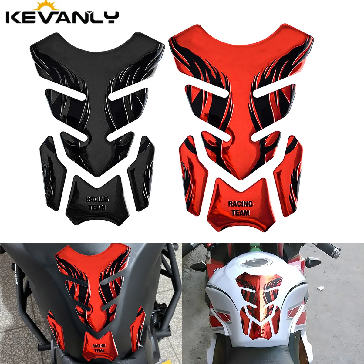 1/2/5 Set Motorcycle Fuel Tank Stickers 3D Rubber Gas Fuel Oil Tank Pad Protector Cover Non-slip 3D Stereoscopic Tank Adhesive