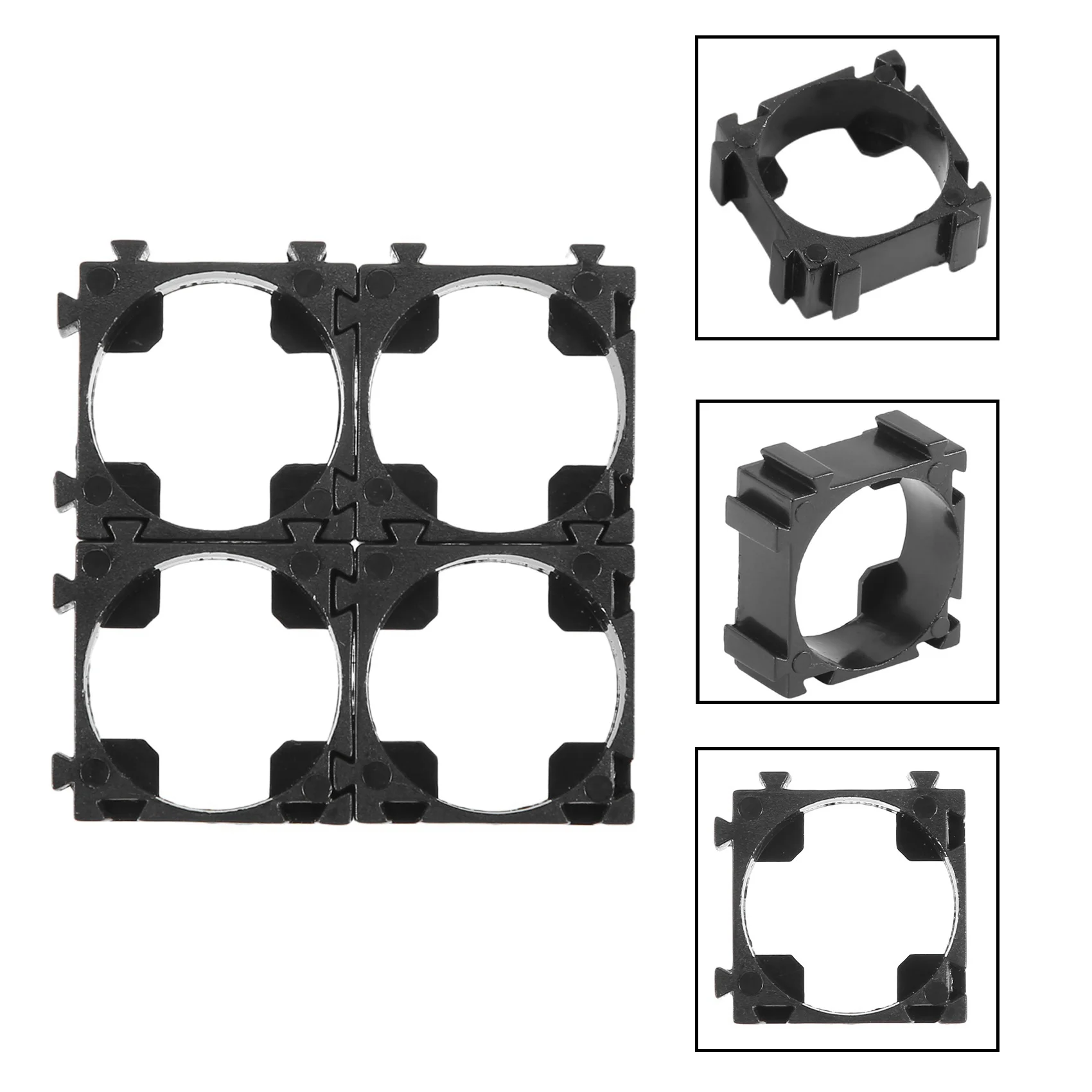 ABRI-100Pcs 18650 Lithium Battery Holder Plastic Battery Pack Bracket Cylindrical Cell Battery Stand Cell Spacer For DIY Fixed B