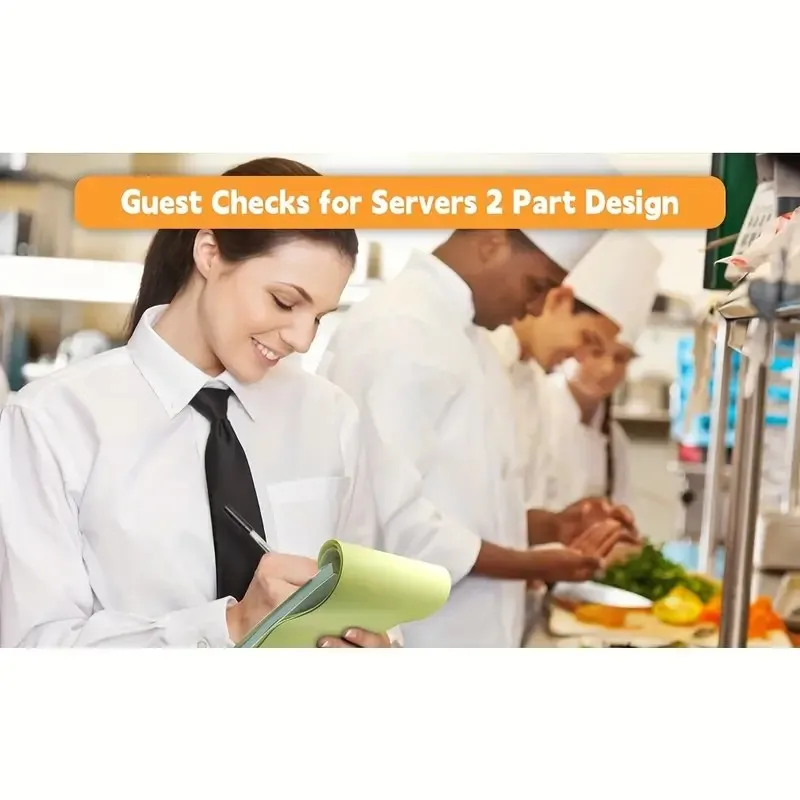Restaurant Guest Check Book & Guest Receipts Carbonless Waitress Notepad & Checks for Better Readability