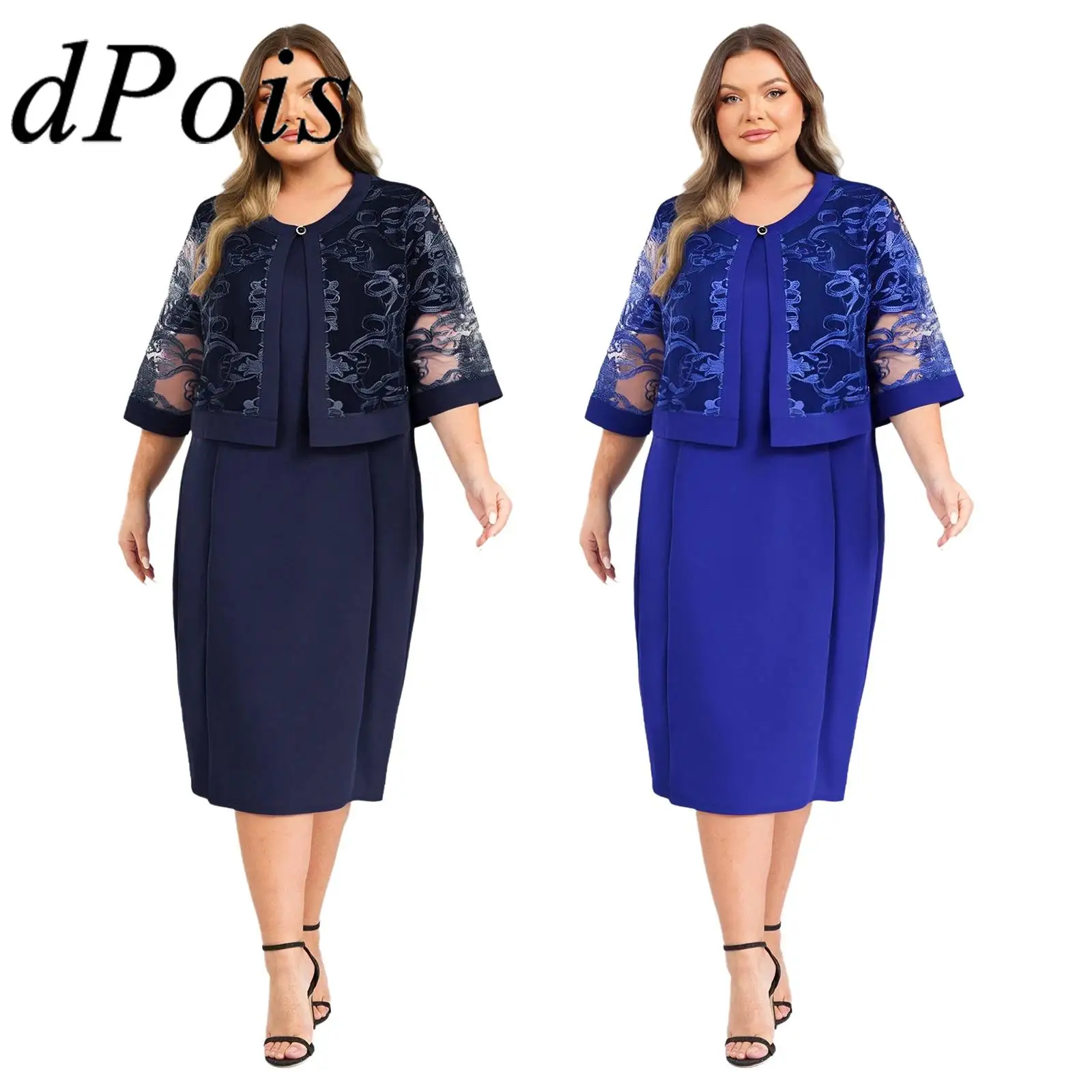 Women Evening Gown Elegant Mother Dresses Wrap Dress with Embroidery Cardigan Wedding Party Banquet Vestidos Robe De Soiree