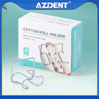 1Box (4pcs/box) Azdent Dental Cotton Roll Holder Clip Orthodontic Stainless Steel Tool Clinic Ortho Lab Supplies Cotton Holde