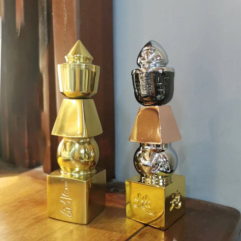 Buddhist Feng Shui Brass Five Element Pagoda-amulet Can Be Equipped With Tibetan Treasures Pagoda