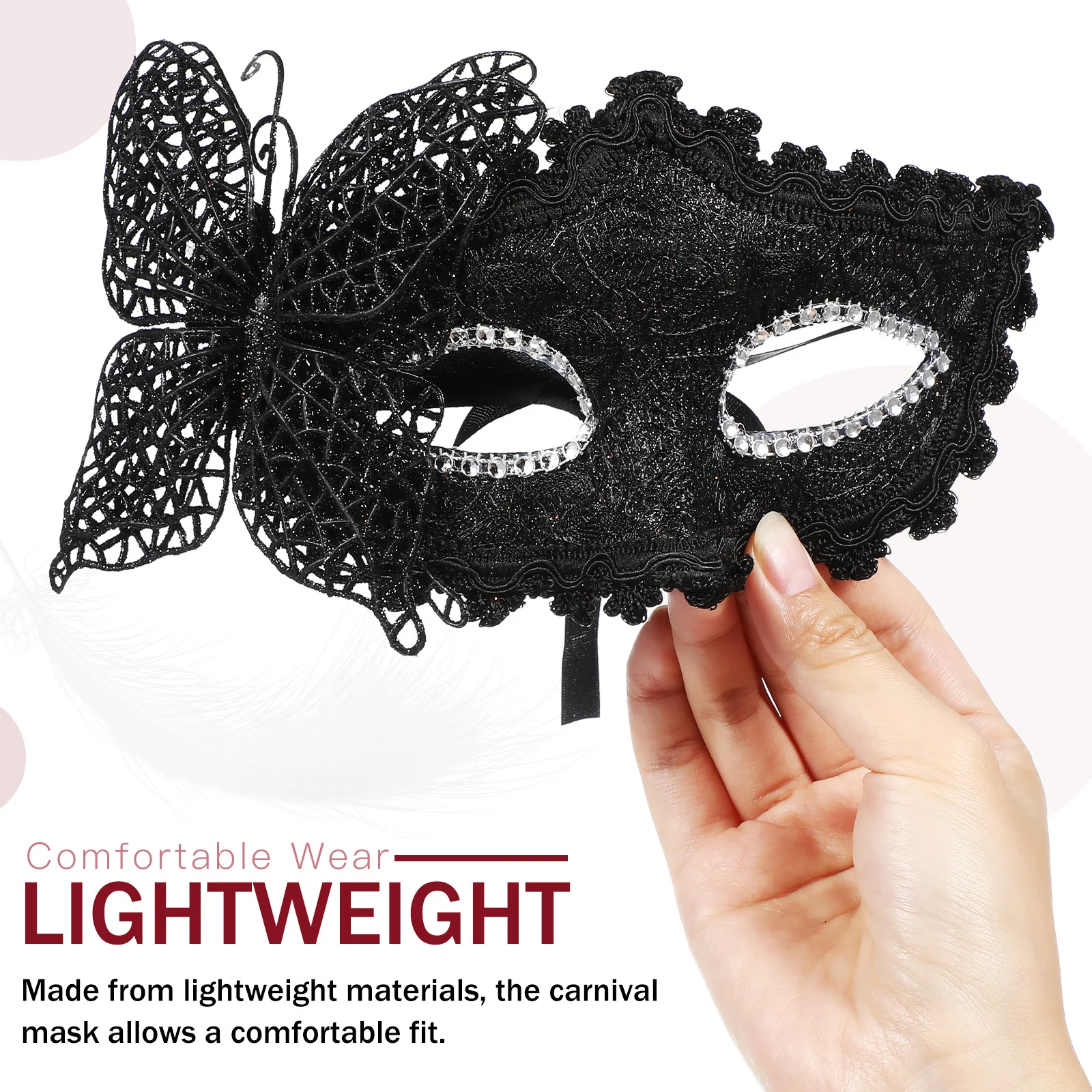 الدانتيل قناع تنكر نصف الوجه زي حفلة مهرجان الزفاف كرنفال المرأة قناع الزخرفية الدعامة التبعي #5