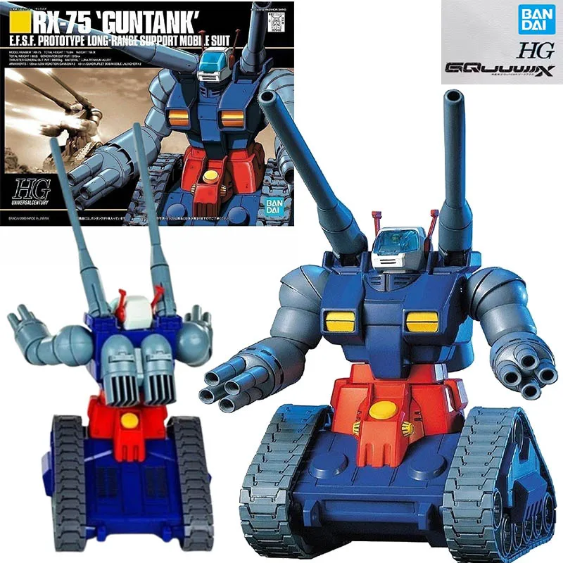 Bandai ต้นฉบับกันดั้มโมเดลอะนิเมะ HGUC 1/144 RX-75-4 Guntank Action Figures ของเล่นสะสมของขวัญสําหรับเด็ก