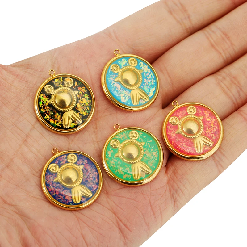 2pcs Stainless Steel Small Fish Pendant Ocean Series Enamel Gold Charms DIY Women Earrings Necklac Jewelry Making Findings