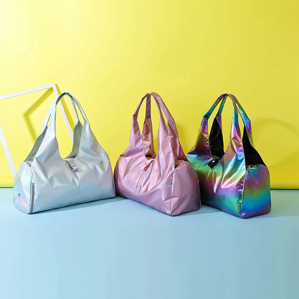 Large Pink Waterproof Sports Gym Bag Travel Yoga Shoulder Bag with Shoes Compartment Dry Wet Separation Fitness Training