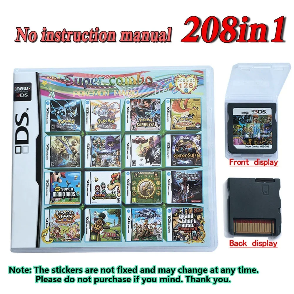 482-in-1 compilatie DS NDS 3DS 3DS NDSL Game Cartridge-kaart Videogame Handheld Player Game Card (R4-kaart)